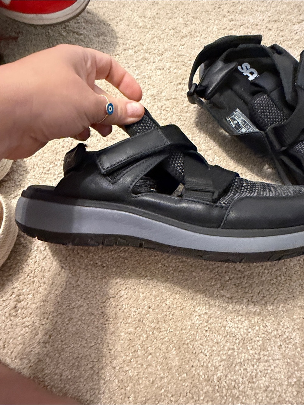 SAS Black and Gray Women's Adjustable Comfort Sandals